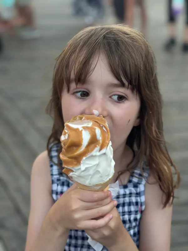 This is my favorite ice cream cone from Dumser's in Ocean City, MD! It is dipped in peanut butter.