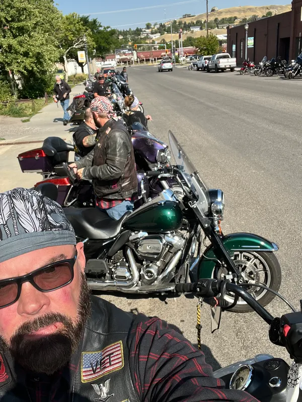 Livingston Stampede Poker Run 9/1/24 with Leethal, Larry, Colter, Sketch, Capt. Crunch, Mama Bear, and friends T. J., Dave, David, and Val.
