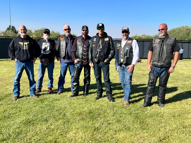 Leethal, Zig, Scotty, Lee C., Don, Lee H., and friends Dave, and Karaat the “Wall that Heals” replica of the Vietnam Memorial 8/31/24