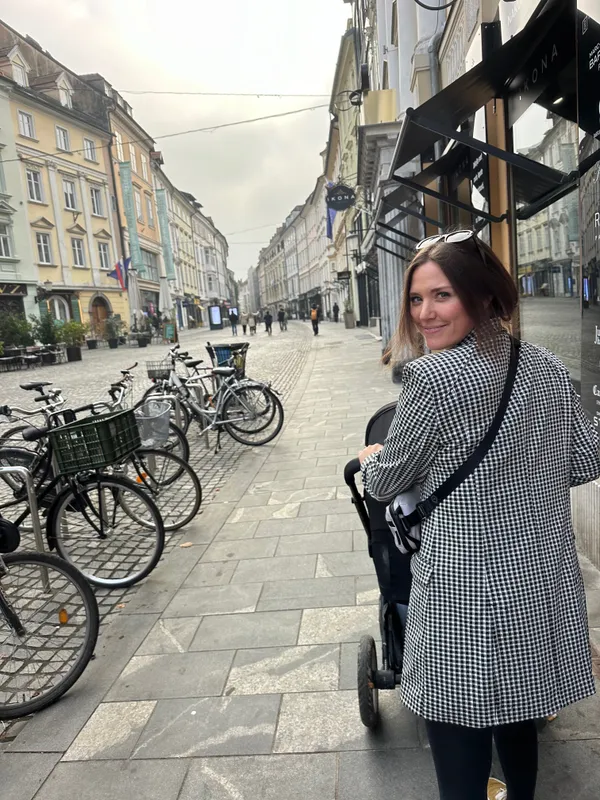 Carly in downtown Ljubljana