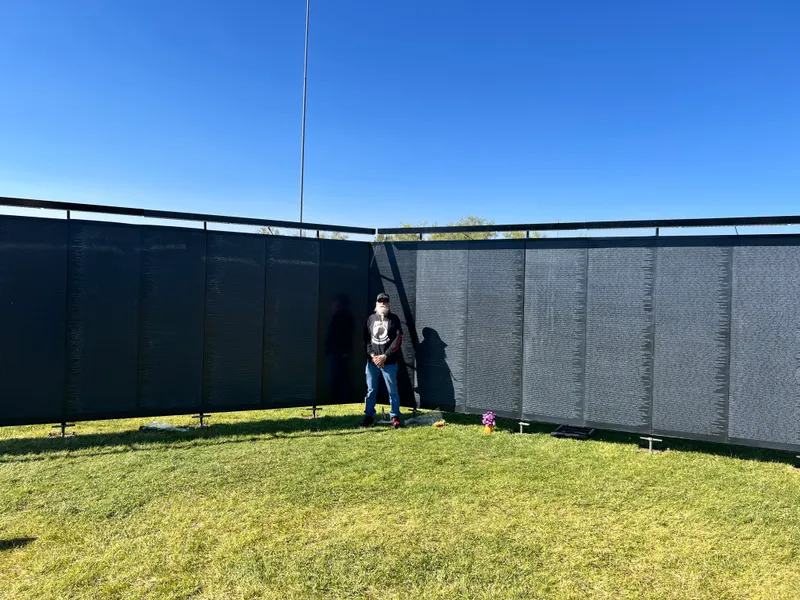 Leethal, Zig, Scotty, Lee C., Don, Lee H., and friends Dave, and Karaat the “Wall that Heals” replica of the Vietnam Memorial 8/31/24