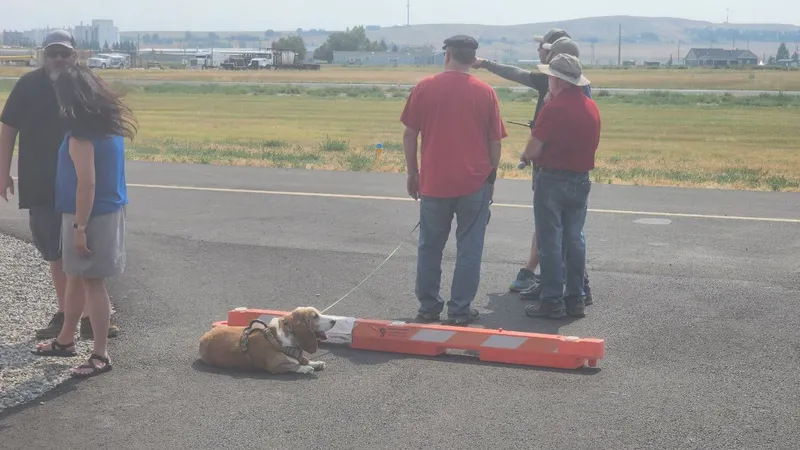 ALR 30 Leethal, Cpt. Crunch, Mama Bear, Lee, Colter, at Three Forks Fly-In 8/3/24 (Dog is Ava, copilot for a plane) Dog is my co-pilot!