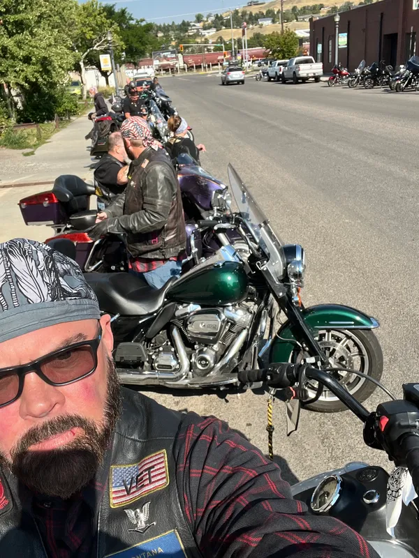 Livingston Stampede Poker Run 9/1/24 with Leethal, Larry, Colter, Sketch, Capt. Crunch, Mama Bear, and friends T. J., Dave, David, and Val.