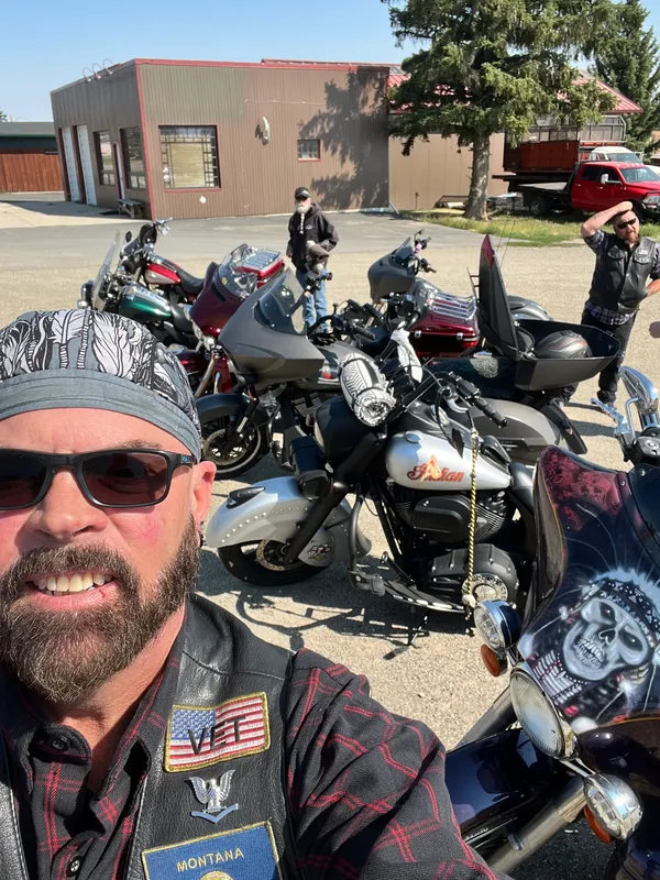 Livingston Stampede Poker Run 9/1/24 with Leethal, Larry, Colter, Sketch, Capt. Crunch, Mama Bear, and friends T. J., Dave, David, and Val.