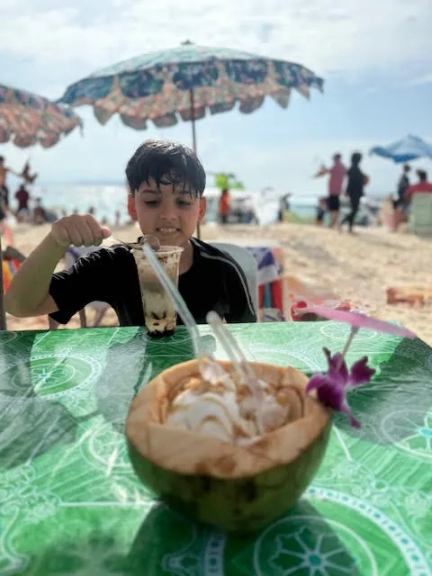 Coconut 🥥 ice cream on the beach in Thailand