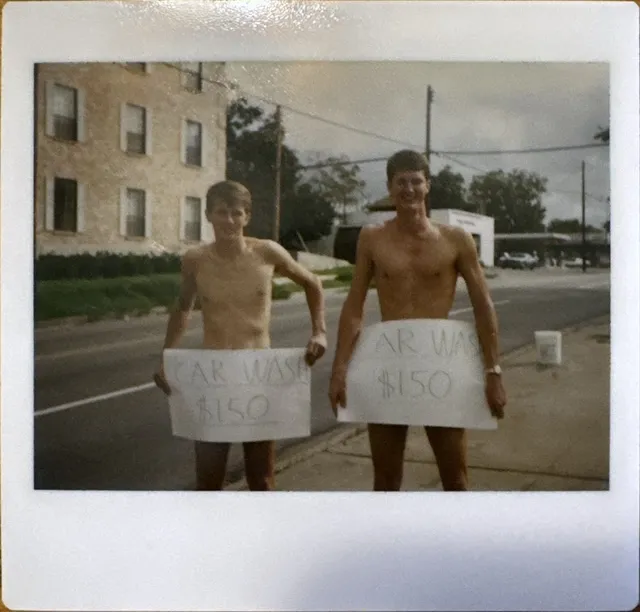 Chris N and Dana G, I believe at our (MADDOG) AAS fundraiser.  Got alot of car honks, but not much money--wonder why?