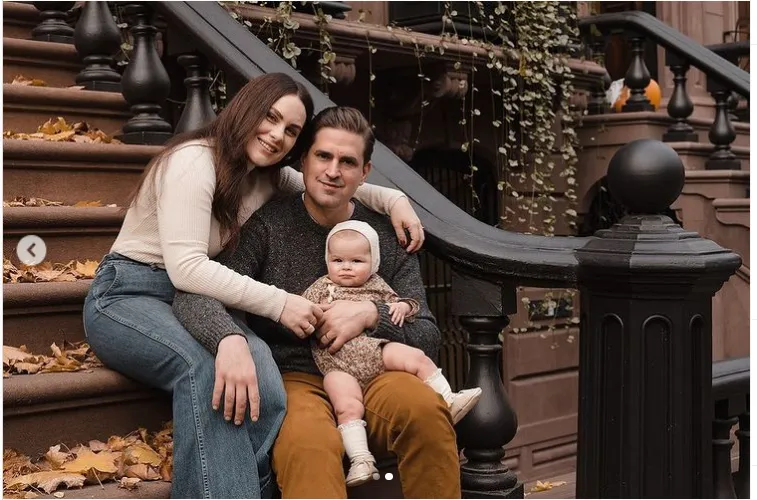 My Son David and Wife Laura with Penelope, age 5 months