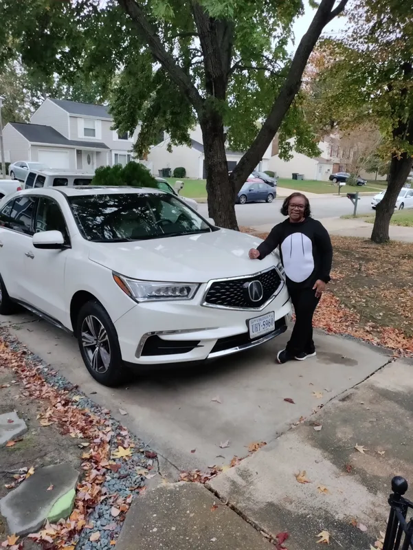 Elder with her new car